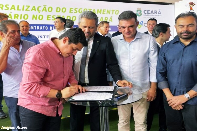 PREFEITO SAMUEL CIDADE, PARTICIPA DA SOLENIDADE E ASSINATURA DE ORDEM DE SERVIÇO DO ESGOTAMENTO SANITÁRIO DO CEARÁ