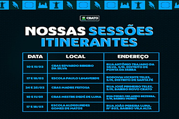 Câmara municipal do Crato promove sessão itinerante